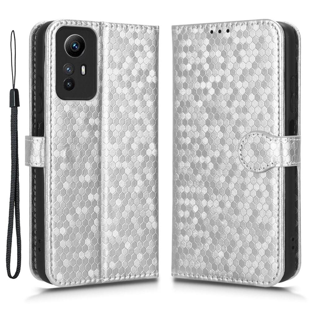 

Для Xiaomi Redmi Note 12S 4G Dot Imprinted Чехол-подставка для телефона Чехол-кошелек из искусственной кожи Silver