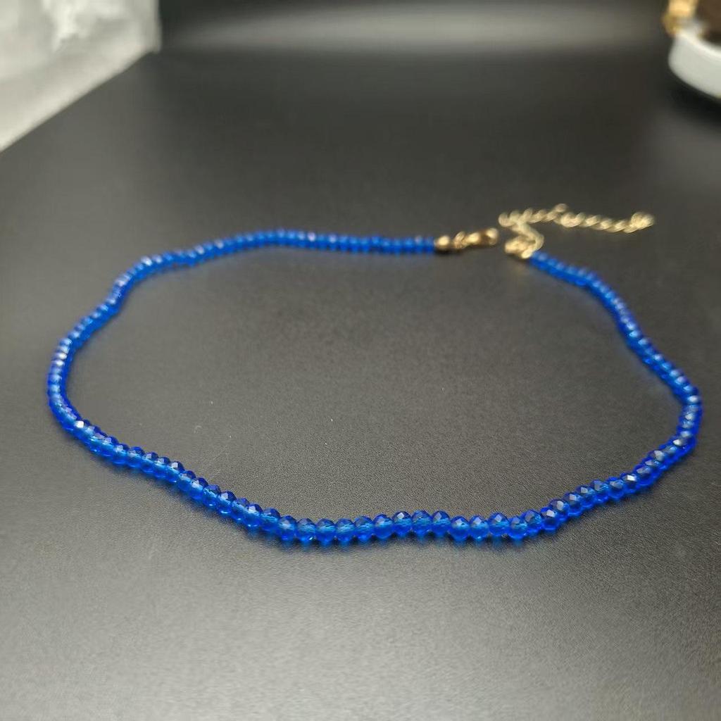 Trendy Vícebarevný Fasetovaný Náhrdelník ze Skleněných Korálků