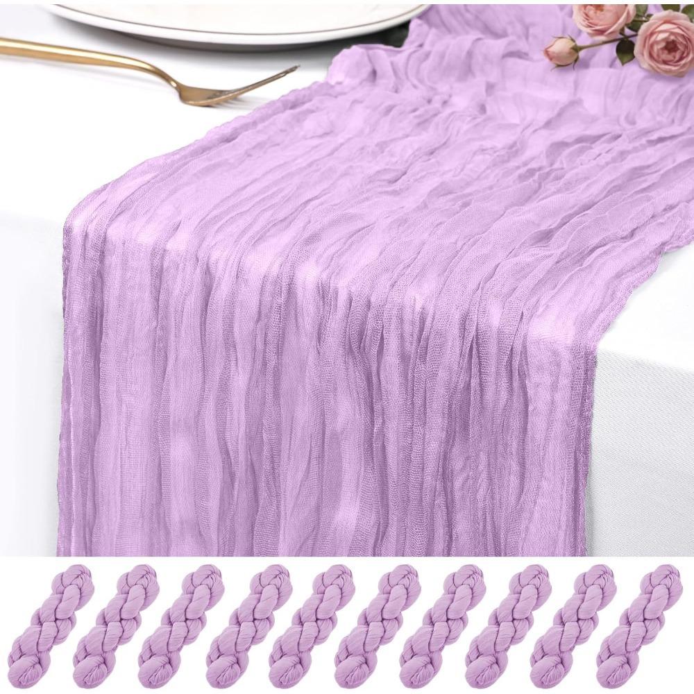 90*180CM Green Cheesecloth Table Long Runner Bohemian Gauze Tablecloth for Wedding Party Banquet Baby Bride Shower Home Decorati