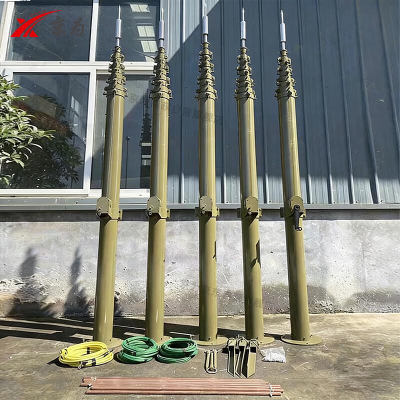 Field Deployment Mobile Lightning Rod with Manual Lifting Pole