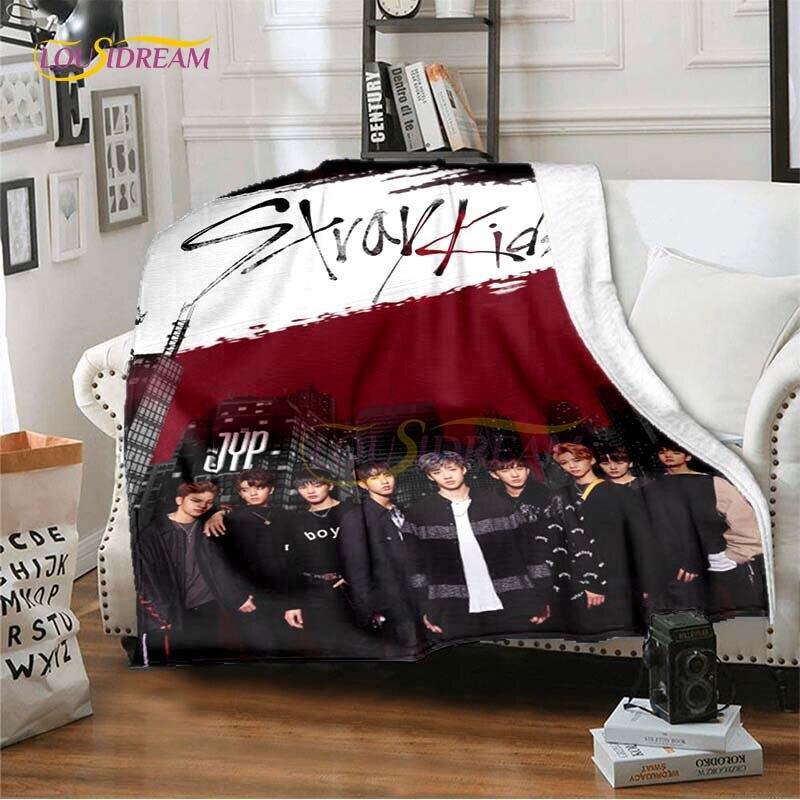Nieuw Kpop Sterren Stray Kids Plaid Zachte Dekens voor Bedden Bankhoes Winter Beddengoed Queen Size Kamer Decoratie Fans Cadeau Picknick