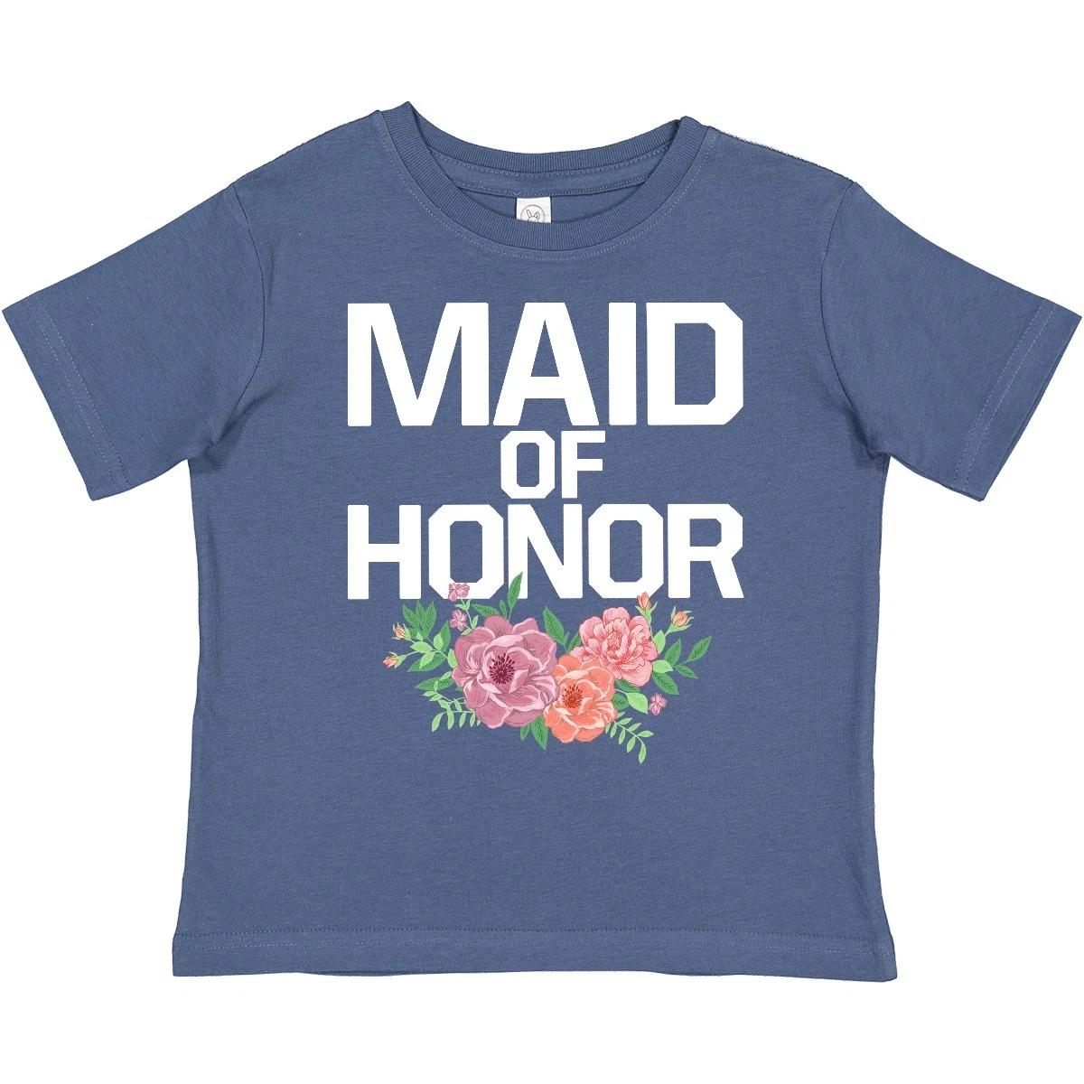 Inktastic Maid Of Honor With Flower Illustration Toddler T-Shirt Wedding Party 150