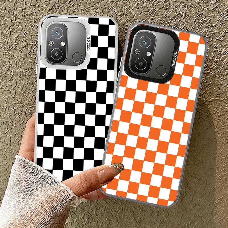 Retro Classic Chess Board Grid Shockproof Phone Case for Xiaomi Poco X7 X6 X5 X3 Pro F7 Ultra M8 Redmi 15C 15 14C 13C 12C 10C 13