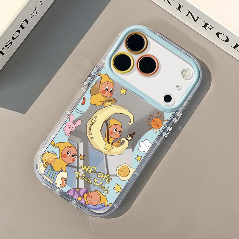 

Moon Cartoon Character iPhone Case for 14, 15, 16, and 17 Pro Max - Cute Mirror Cream Design iPhone 6 Plus