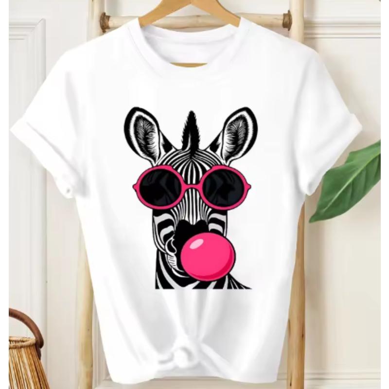 Summer Classic Pattern Printed Pure Cotton Tshirt Suitable For Both Unisex And Unisex Casual And Versatile Pure Cotton Top