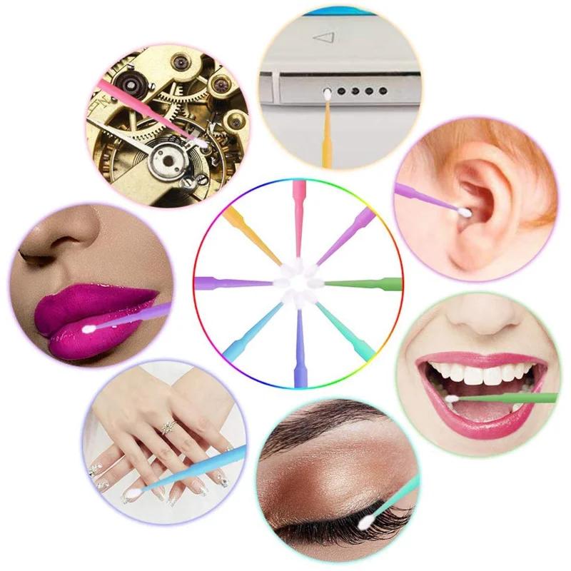 500 pcs-1500pcs Disposable Micro Eyelash Brush Heads Expanded Personal Eyelash Brush Heads Multi-purpose Micro Brush Heads QIWU