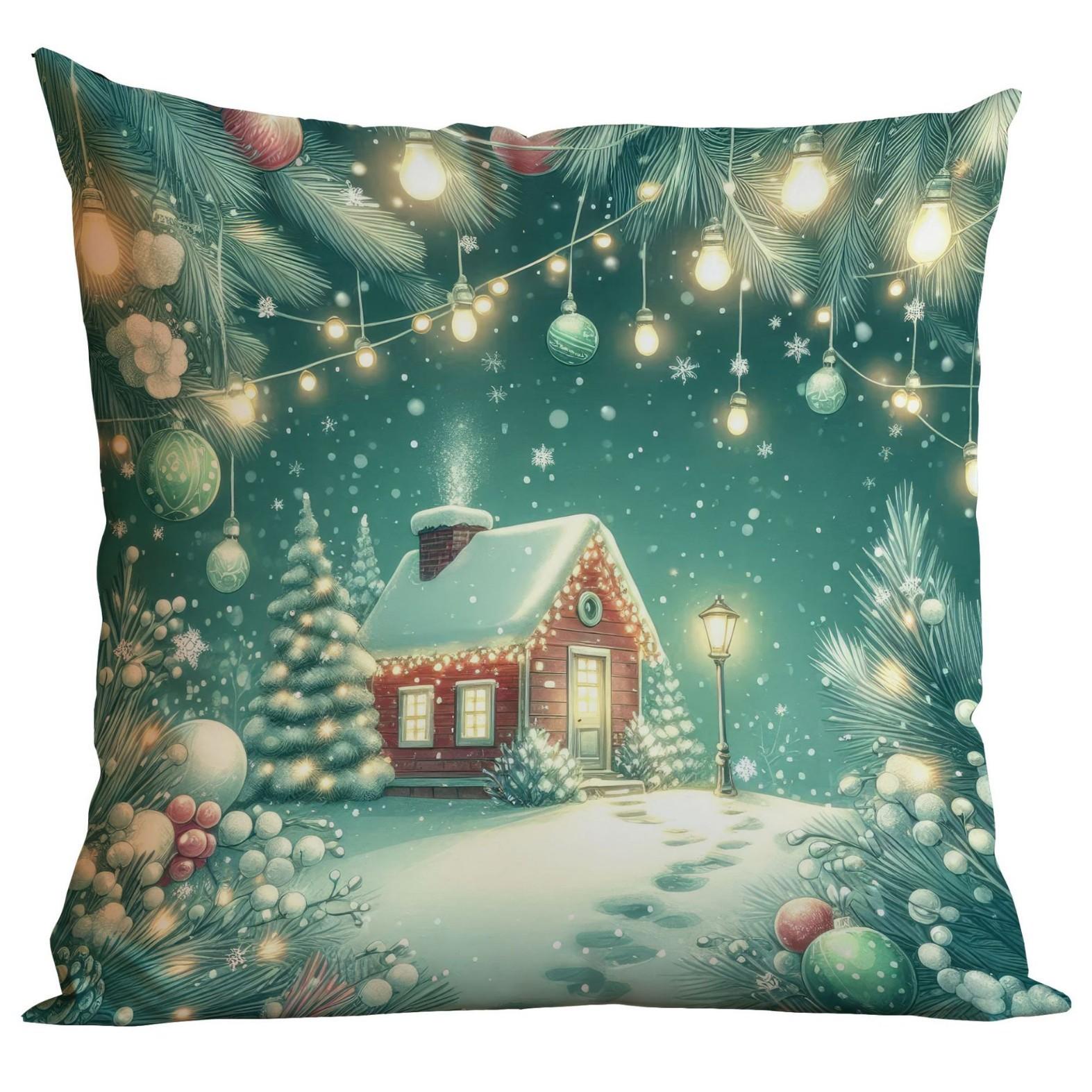 

Новая Мятно-зеленая Рождественская Наволочка Праздничное Украшение Дома Наволочка для Диванной Подушки 45*45cm