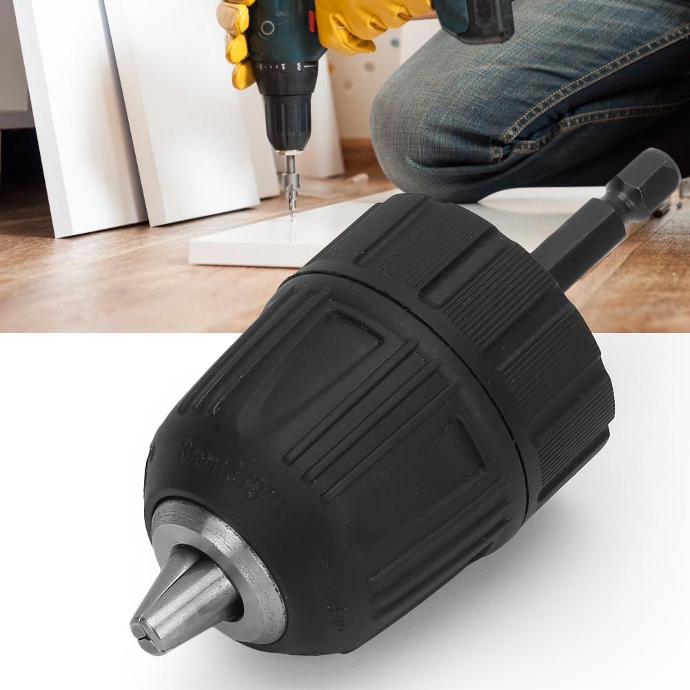 Plastic Casing Drill Chuck 0.8 10mm 3 8 24UNF + 1 4 Hex Head 3 8 Thread Extension Rod