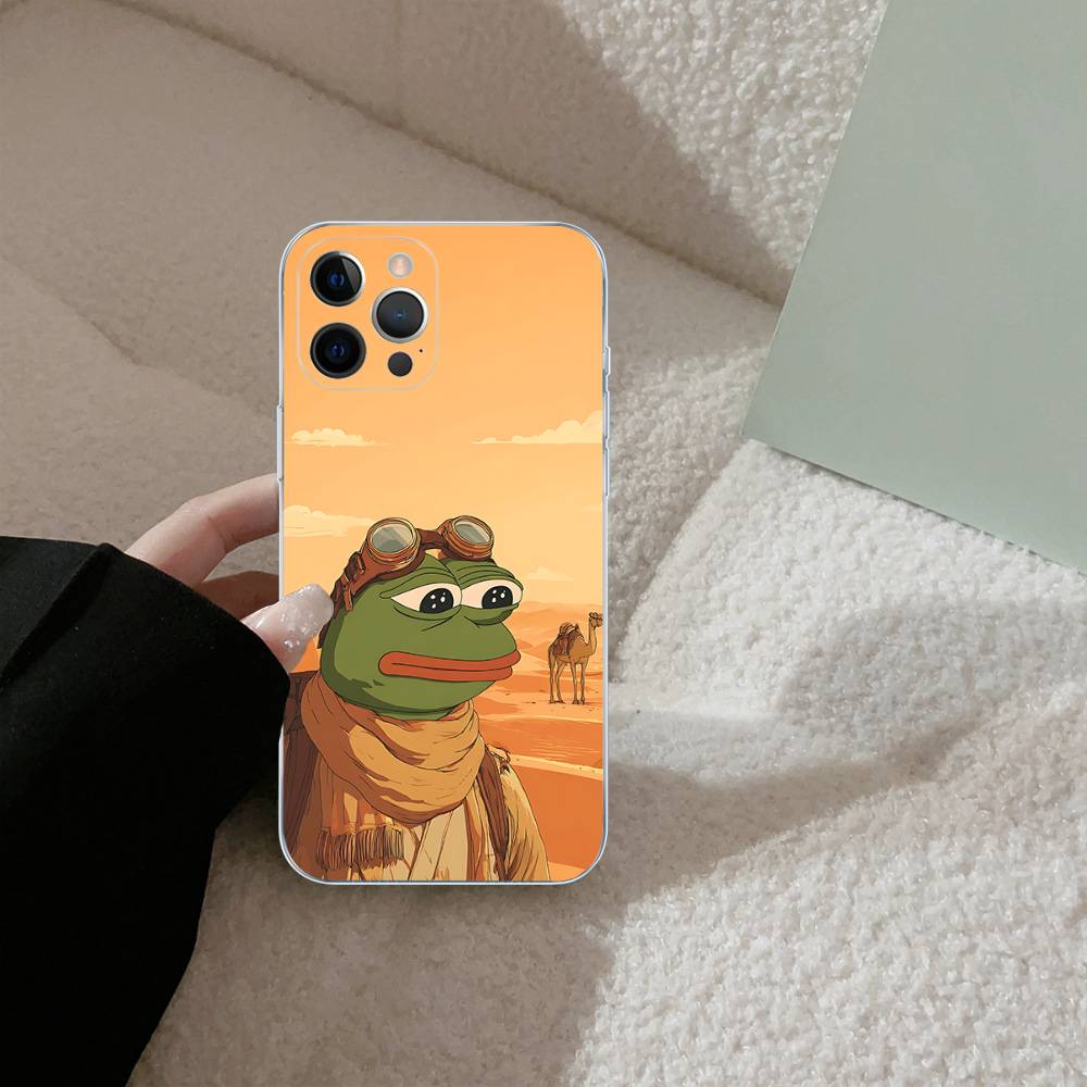 P-Pepes The Frog Face Cartoon For IPhone 17 16 15 11 12 13 14 Pro Max Soft TPU Silicone Back Cover Clear Case