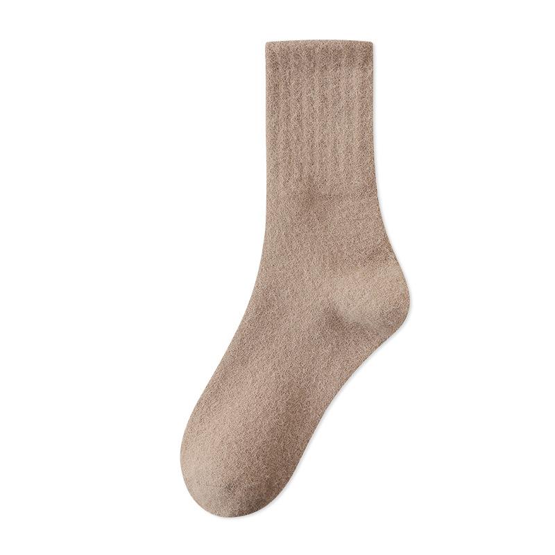 Embroidered Puppy Socks Season Mid-Tube Socks Cute Cartoon Velvet Thickened Thermal Home Floor Sleeping Socks