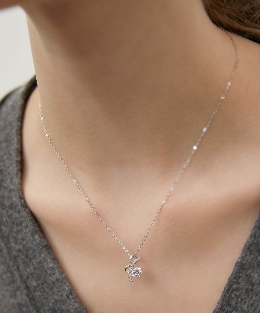 Tatiana (Silver 925) Crystal Tie Necklace Nz2455