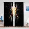 Black Spider Dry Tree Sheer Voile Curtains Window Treatment for Kitchen Living Room Bedroom Spider Web Chiffon Tulle Curtains
