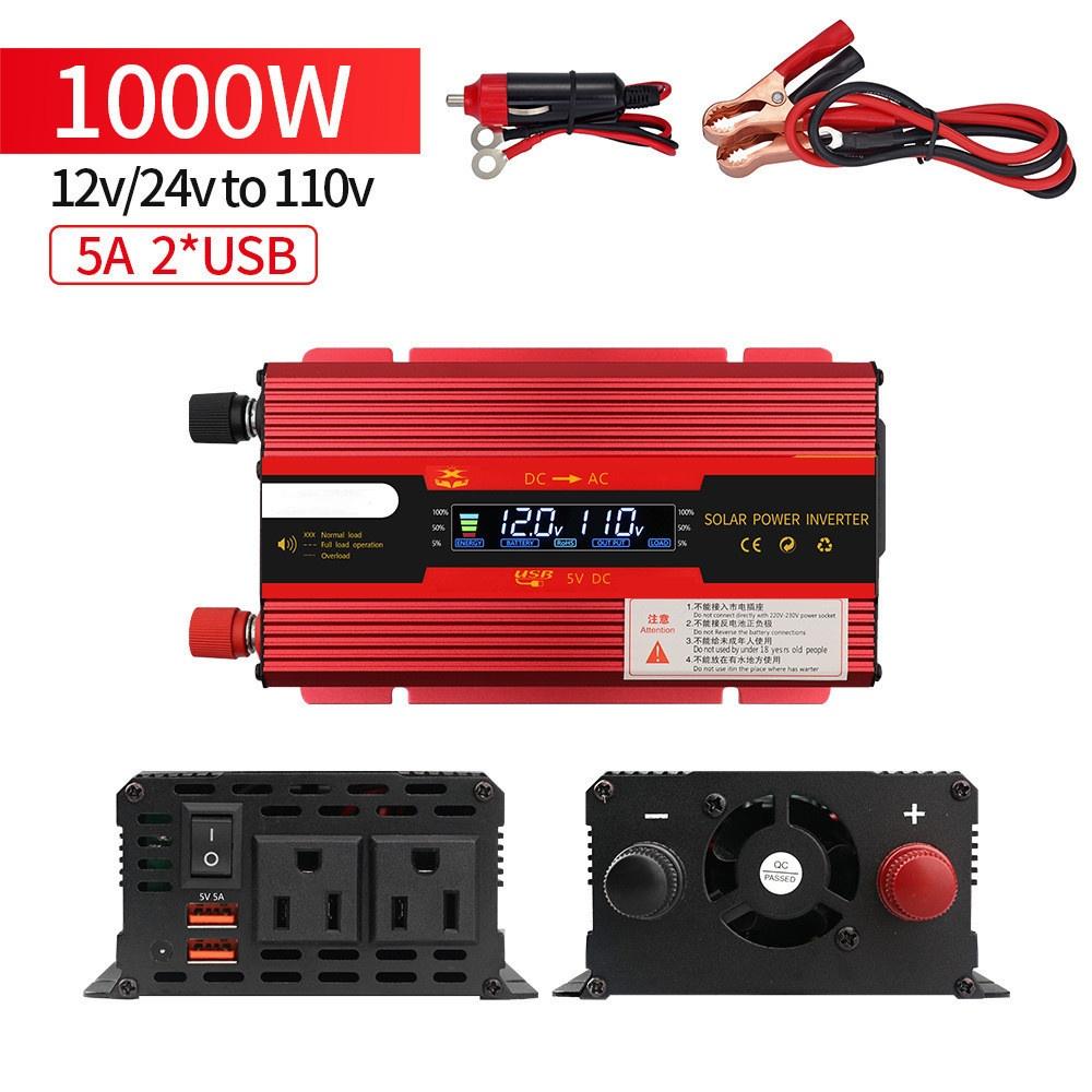 Solar Power Converter LED Intelligent Digital Display Voltage Transformer High power Portable Car Inverter
