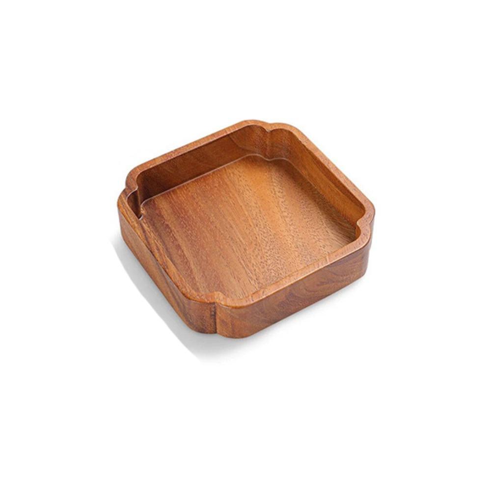 Natural Wooden Fruit Tray Japanese Style Dried Fruits Plates Stackable Tray  Restaurant