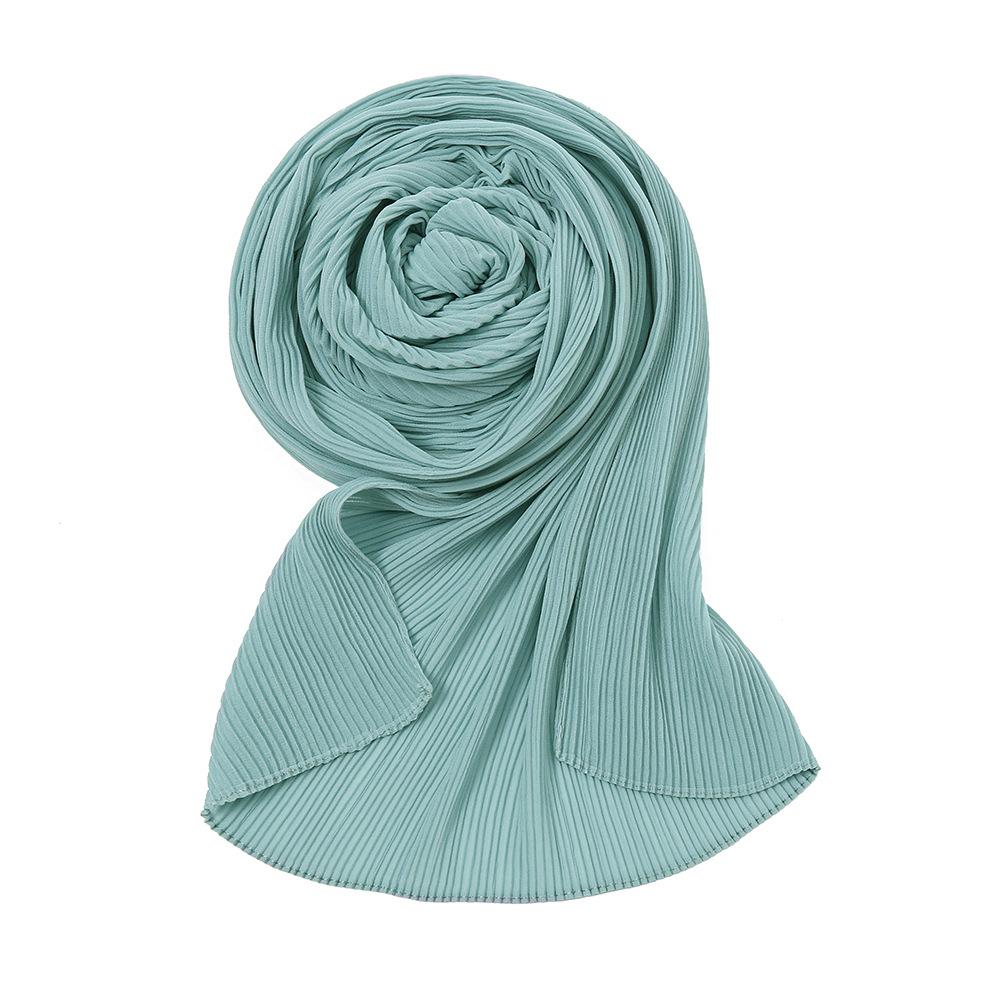 New Autumn Chiffon Wrinkles Scarf For Women Lady Solid Color Thin Scarves Soft Shawl Foulard Viscose Spring Female Wrap Shawls