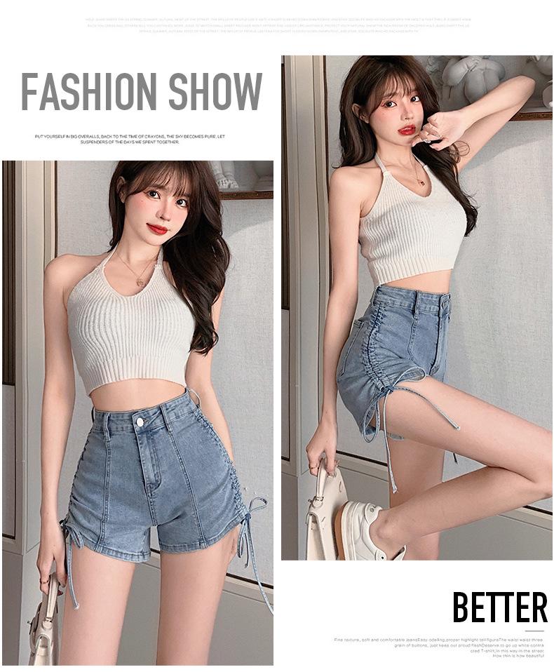 710 Women's Black Denim Slimming Shorts - Summer 2022 Hip-Hugging Hot Girl Style