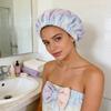Super Absorbent Hair Towel Wrap Microfiber Hair Drying Cap with Bow Soft Hair Turban Wrap Bath Cap for Curly Short Long Wet Hair