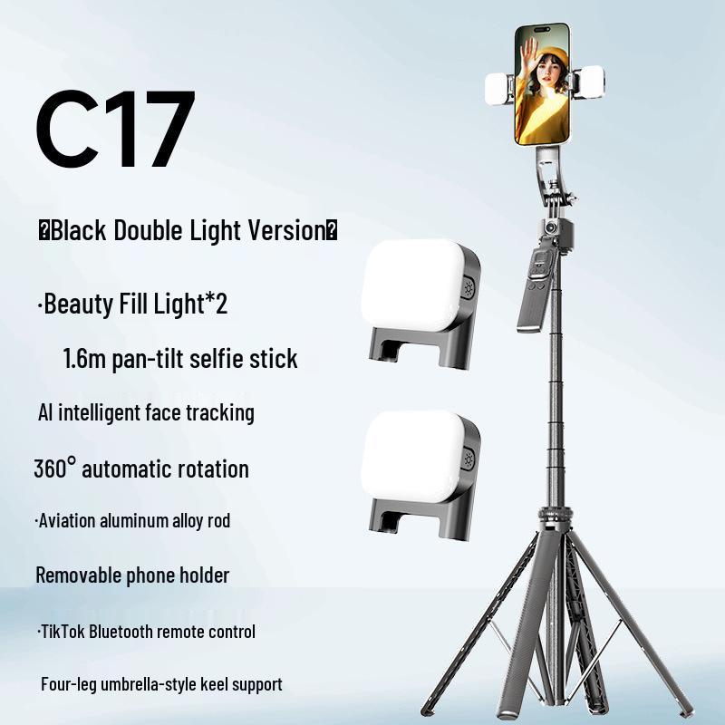 C17 AI Face Tracking Selfie Stick: Mobile Phone Stand, Desktop Tripod, Handheld Selfie Stick, Floor Tracking.