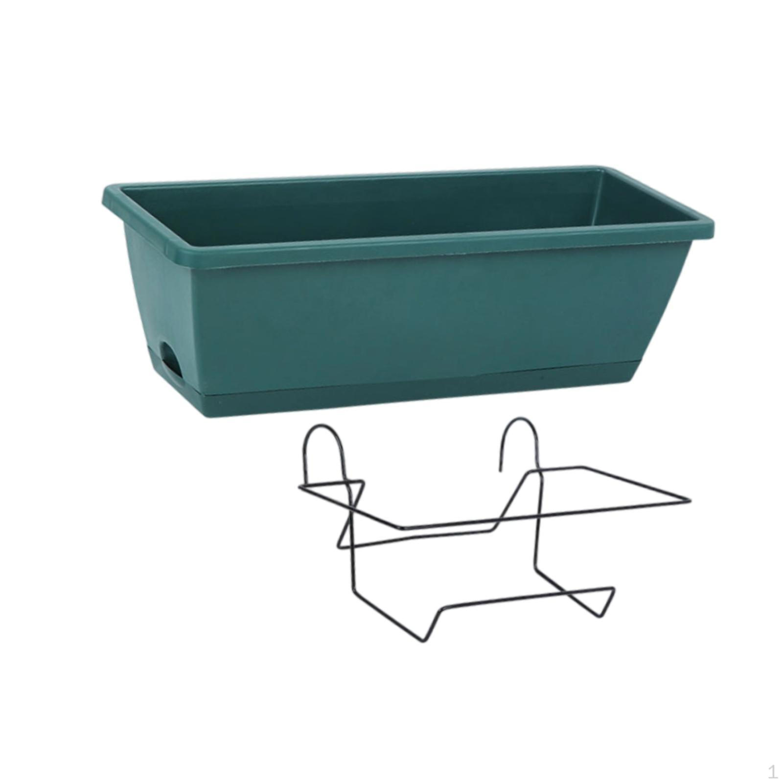 

Balcony Plant Holder for Railing Or Fence with Drainage Features And Tray темно-зелений колір