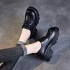 Leder braun retro kleine Lederschuhe Damen neu Frühling und Herbst dicke Sohle Plateau britischer Stil Schnür-Loafer