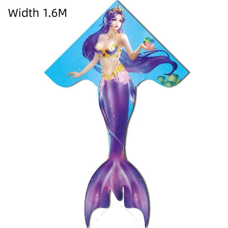 Mermaid Kite Large Cartoon Mermaid Tail Kite Easy To Fly For Adults Kids Beach Park Outdoor Activities Family Trips
