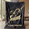 Scorpions Custom Flannel Throw Blanket Print Your Name Text Soft Warm Blanket Holiday Present