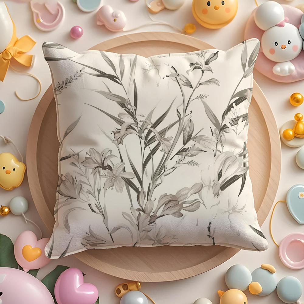 French Retro Print Pillow Case Soft Plush Fabric DoubleSided Printed Cushion Cover Warm Winter Sofa Pillow Case