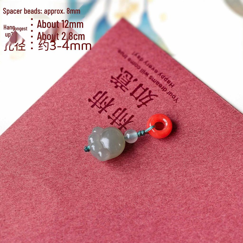 Southern Red Agate & Hetian Jade Beaded Bracelet with Pendant