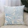 Federa Cuscino Ricamata con Stella Marina Coralli Foglie Spiaggia Copricuscino Schienale Cotone Casual per Divano Camera da Letto Decorazione 45X45Cm