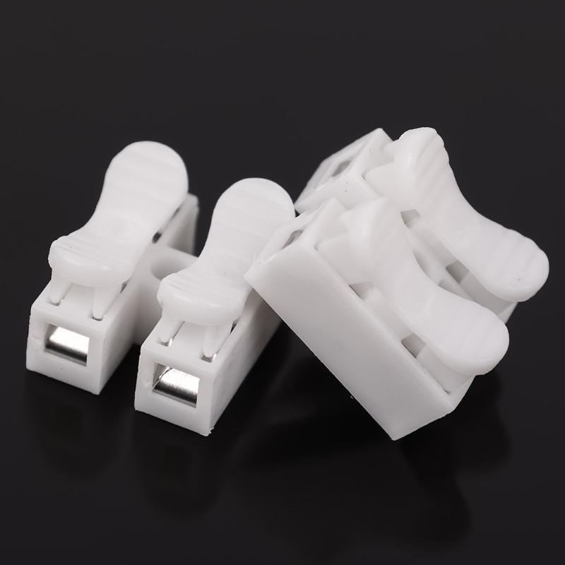 20-200Pc Fast Terminal Block for Cable Terminals Screwless Quick Electrical Connectors Reusable Spring Wire Connector 2 Pin Push
