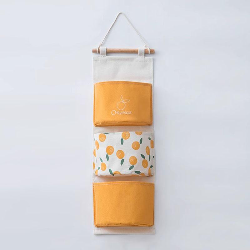 Multipurpose Hanging Storage Bag - Cotton and Linen Wall-mounted Door Bag Can Hold Mobile Phones and Dormitory Storage Supplies