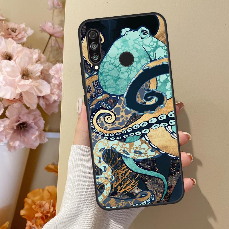 Octopus Ocean Aesthetic For Huawei Nova 10 SE 9 3i 7i 8i 11i 12i Y73 Y90 Y70 Y72 Y61 Y91 P60 Pro P40 P30 Lite Case Huawei Nova Y70