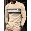 Fashionable and Casual Men's Bird Print Pattern Long-sleeved Shirt, Comfortable and Breathable T-shirt (Light Photon Selection)