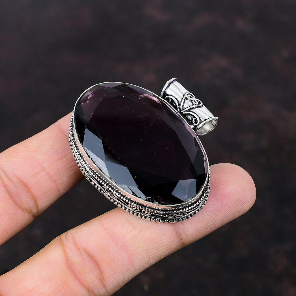 Faceted Pink Amethyst Pendant Stylish Pendant Handmade Gemstone Jewelry 925 Sterling Silver Pendant Very Pretty Vintage Pendant Wedding Gift