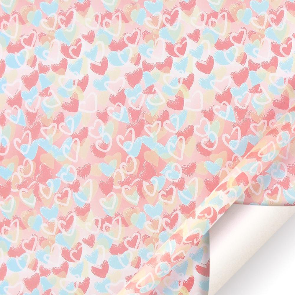 50*70cm Valentine's Day Gift Wrapping Paper DIY Craft Paper Birthday Gift Wrapping Paper Colorful Love DIY Bag Book Paper Decora