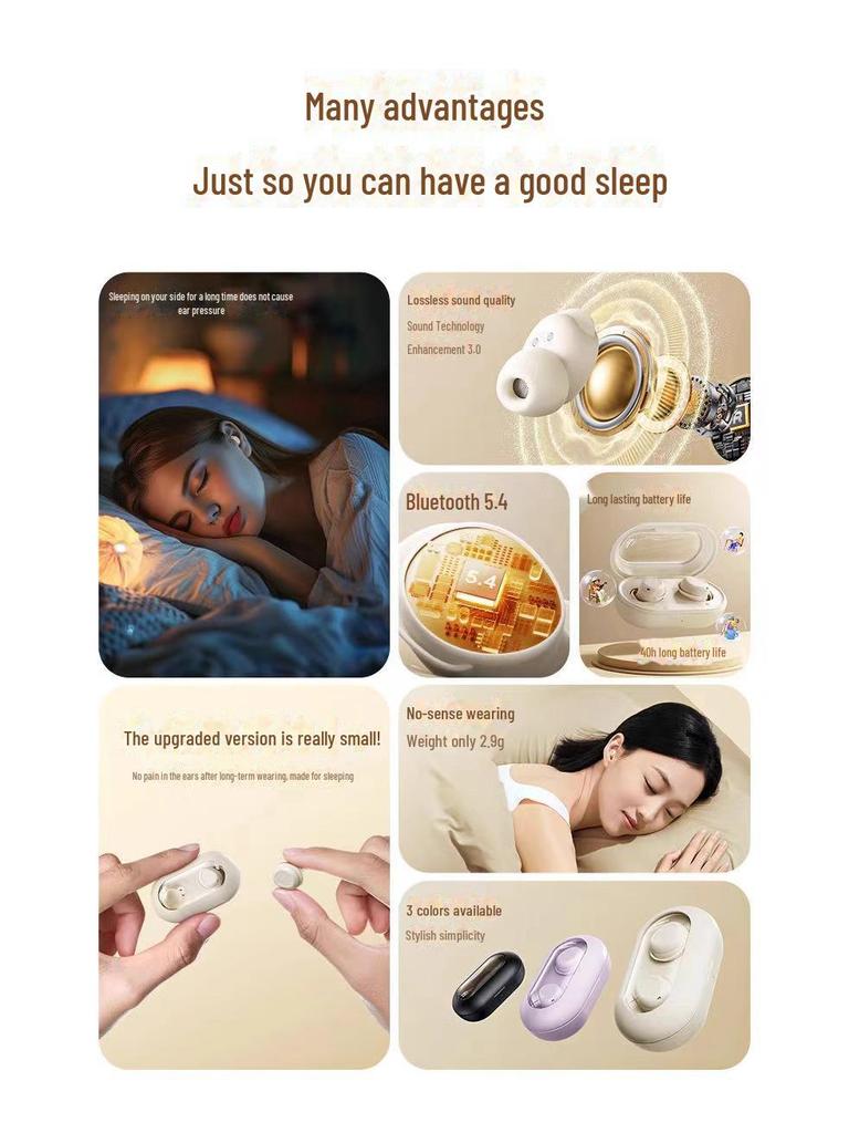 Remax Bluetooth 5.4 Soft In-Ear Sleep Earphones - Compact Wireless TWS Earbuds