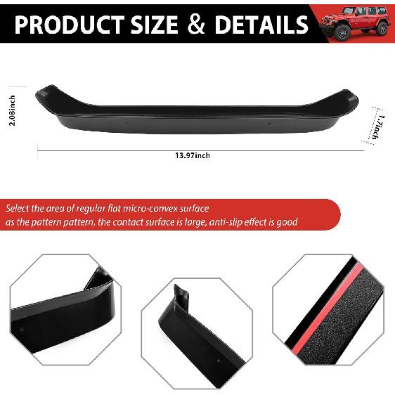 Grab Bar Tray For 2018- Jeep Wrangler JL/4XE Jeep Gladiator JT AccessoriesAccessories Storage Bin Organizer Grab Handle Box Passenger Side Grab Tray