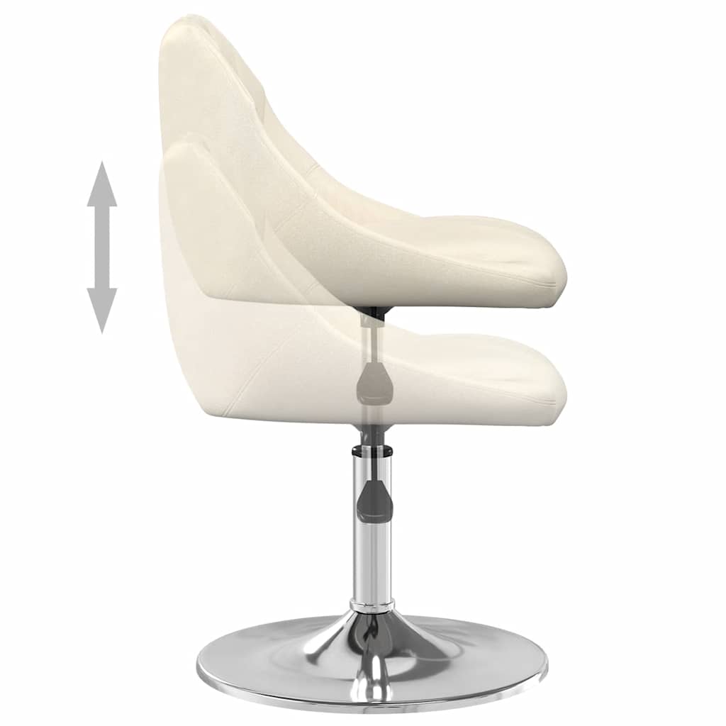 Vidaxl Swivel Dining Chairs, 2 Pcs, Cream, Velvet