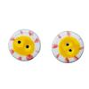 20mm Round Red Small Flower Ceramic Button for Clothing and Journal Accessories