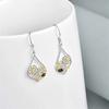 Charm Female Bee Animal Flower Drop Earrings Cute Trendy Bridal Silver Color Dangle Wedding  For Women