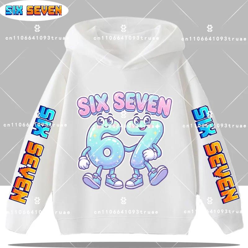 Bruh 67 Six Seven Funny Brainrot Meme Children's Hoodie Boys Girl Hooded Pullover Hiphop Streetwear Soft Casual Warm Sweatshirt