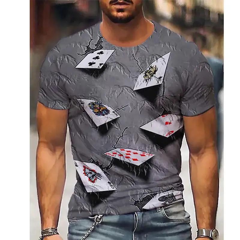 

Men s Novelty Funny T-Shirt 3D Print Poker Cards Graphic T Shirts For Men Casual Short Sleeve Tee Tops Streetwear Mens Clothes 6XL