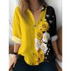 Ladies Printed Long Sleeve Shirt Fashion Lapel Casual Daily Women Tops