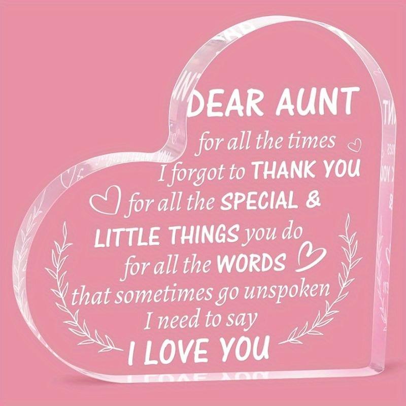 

Aunt Acrylic Keepsake - Heartfelt Christmas Gift from Niece/Nephew чистый