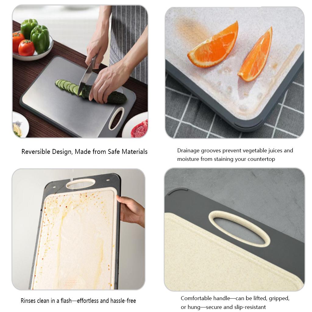304 Stainless Steel Cutting Board Household Kitchen Food Double-Sided Cutting Board for Cutting Fruit Vegetable Chopping Board