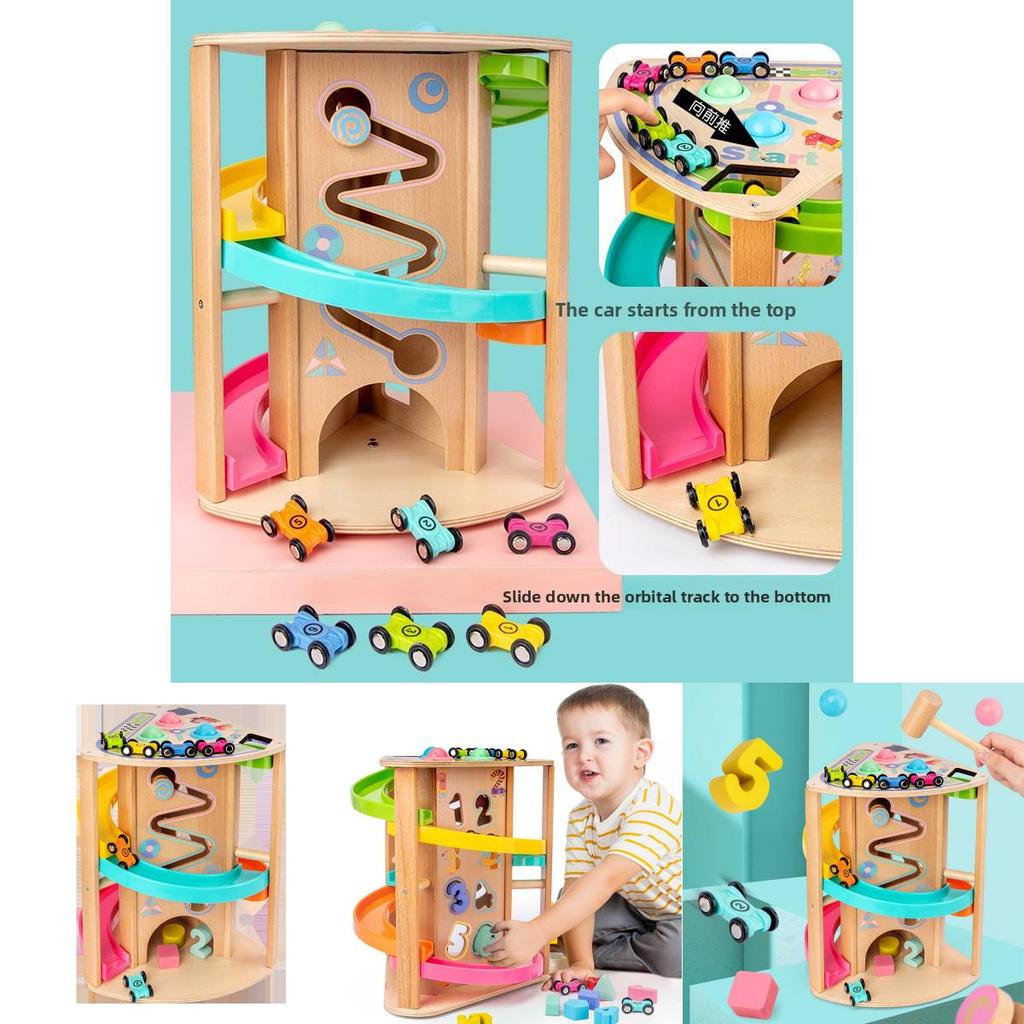 Wooden Multifunction Rotating Slide Car Toy For Baby Educational Play And Diy Fun