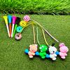 Golf Tee Hanger Donut Shaped Plastic Anti-Lost Ring with Strap Cartoon Animal Pattern Golf Tee Holder for Men Women