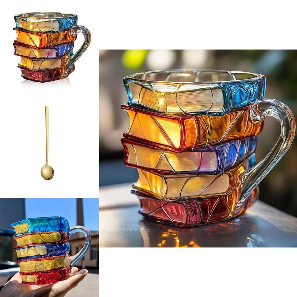 Painted Book Mug Coffee Cup Resin Hand Painted Modern Decor For Home Office