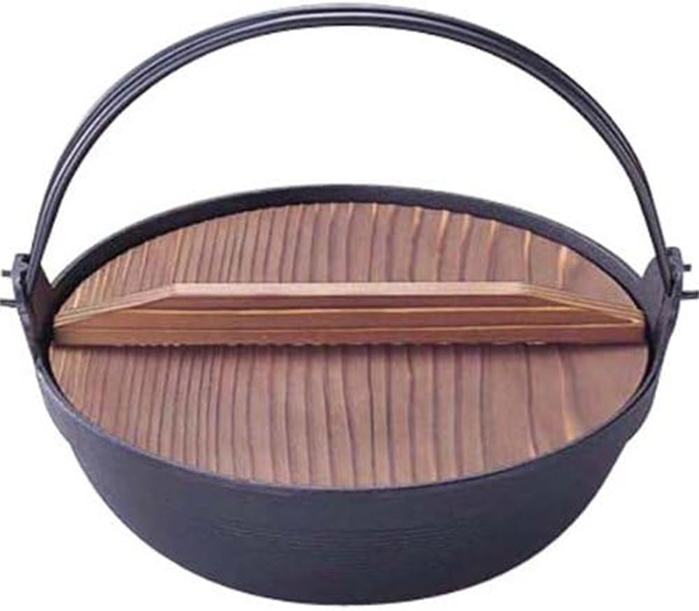 Iwachu Furusato Nabe Deep Pot Black Baked Inner Diameter IH Nambu Ironware 21110 26cm, Finish, 25.5cm, Compatible, чёрный