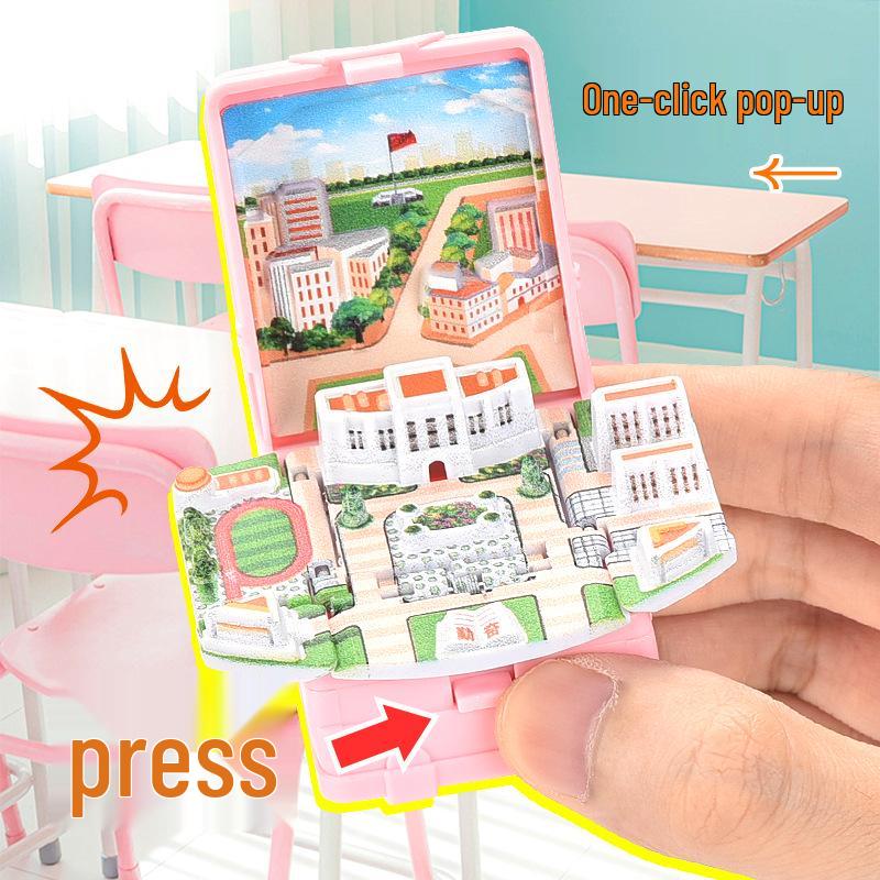 3D Dinosaur & Space Astronaut Pop-Up Keychain Book: Educational, Creative Decompression Toy